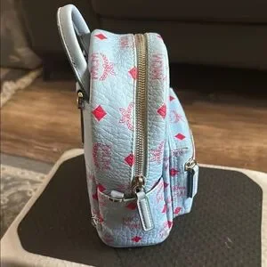 MCM | Bags | Mcm Blue And Red Mini Backpack With Monogram 